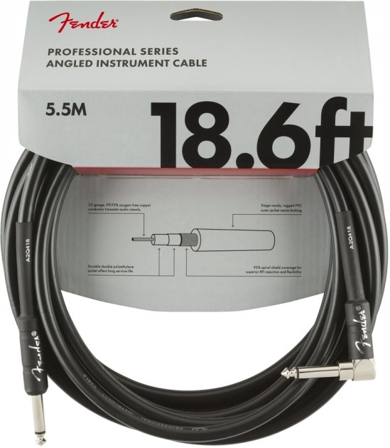 ó /   FENDER CABLE PROFESSIONAL SERIES 18,6' ANGLED BLACK