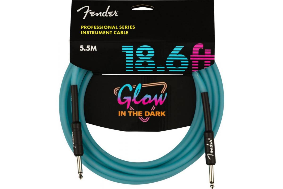 г /   FENDER CABLE PROFESSIONAL SERIES 18,6 GLOW IN DARK BLUE