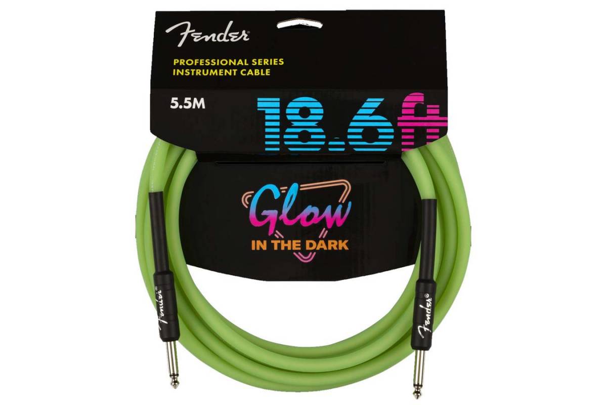 г /   FENDER CABLE PROFESSIONAL SERIES 18,6 GLOW IN DARK GREEN
